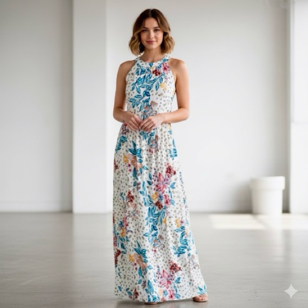 Floral Sleeveless Maxi Dress